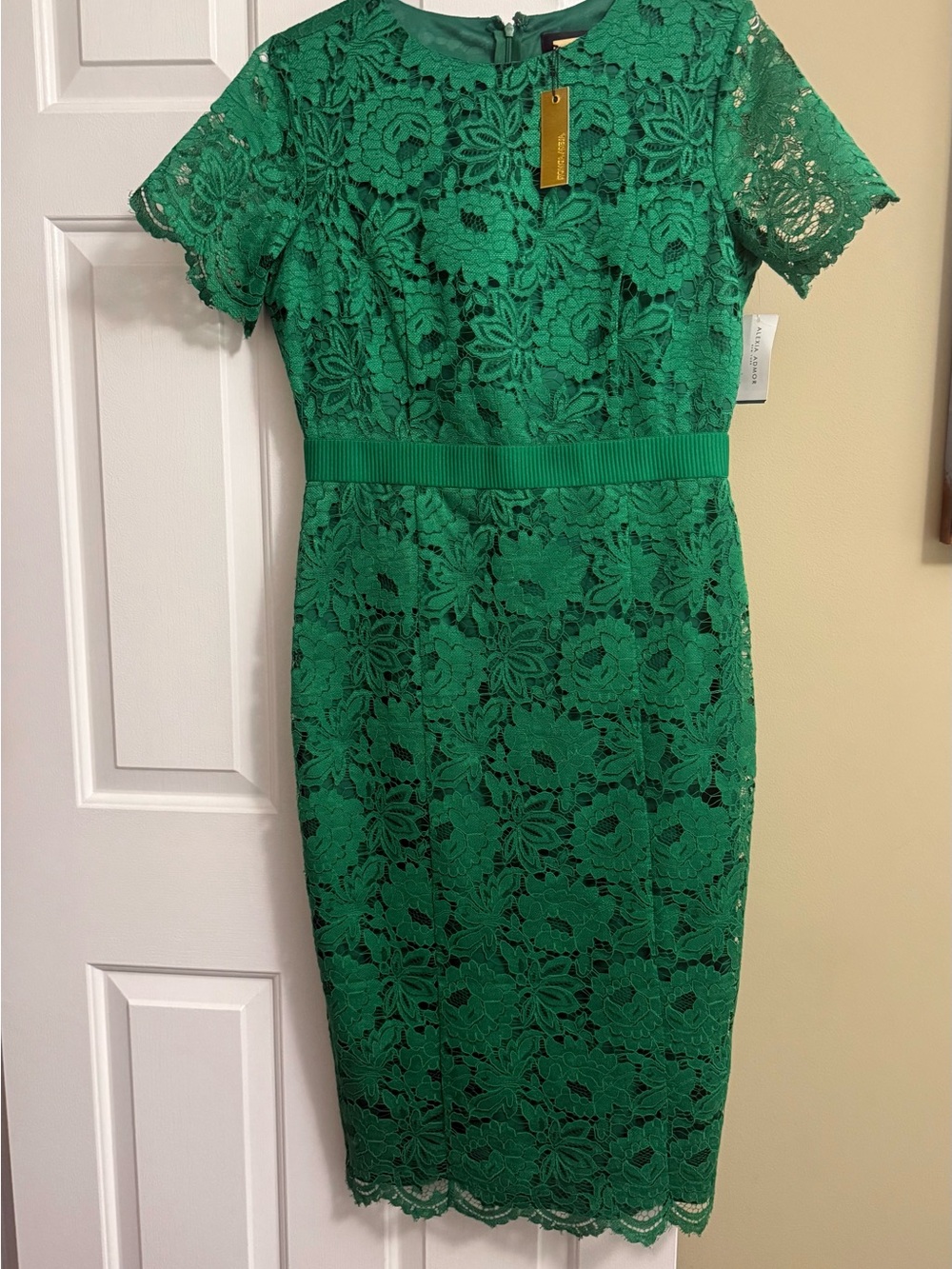 Alexia Admor Emerald Green Lace Midi Dress